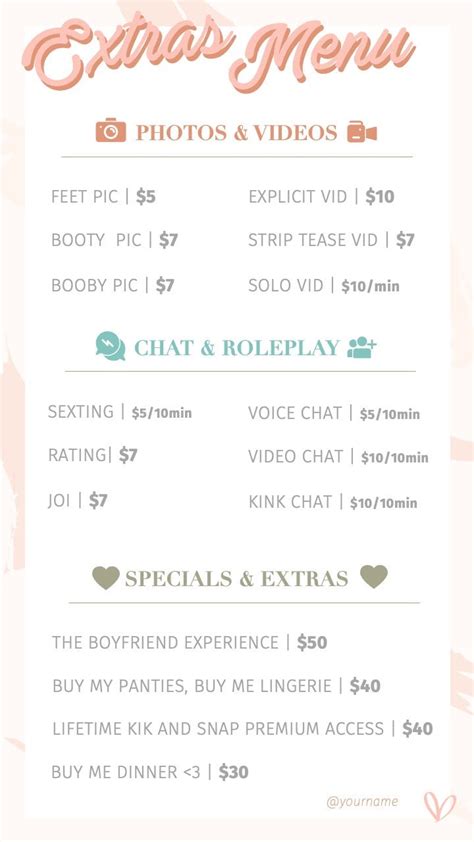 onlyfans price menu|OnlyFans Menu: A Comprehensive Guide to Creator Offerings